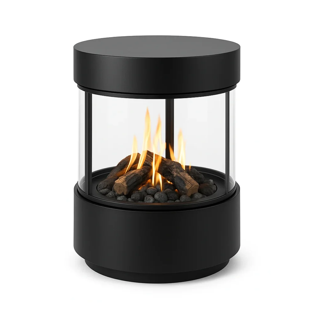 Island gas fireplace