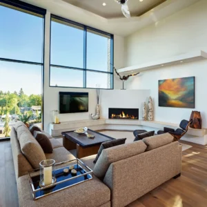 קמין גז בנוי Front Facing 150H של Ortal – מוקד עיצובי עם להבה רכה